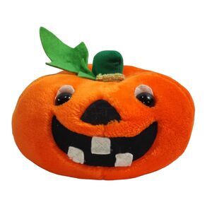 Vintage America Wego Plush Pumpkin Stuffed Halloween‎ Jack-O-Lantern 7"